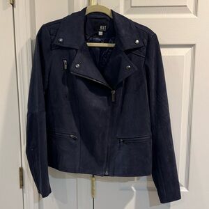 Kut from the Kloth Dark Blue Suede Moto Jacket